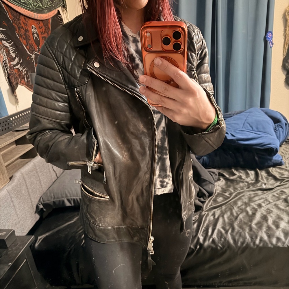 All Saints Black Leather Jacket